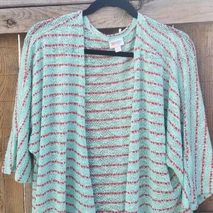 Lindsay Shaw Kimono Cardigan Open Front Striped